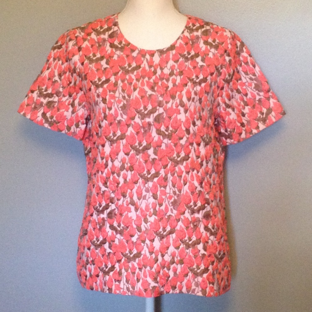 J. Crew Textured Rosebud Top Size 8
